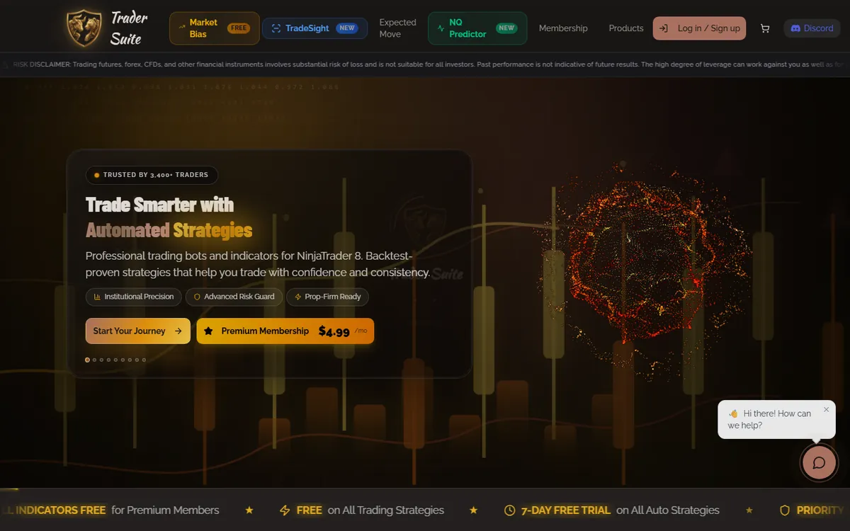 Trader Suite homepage screenshot